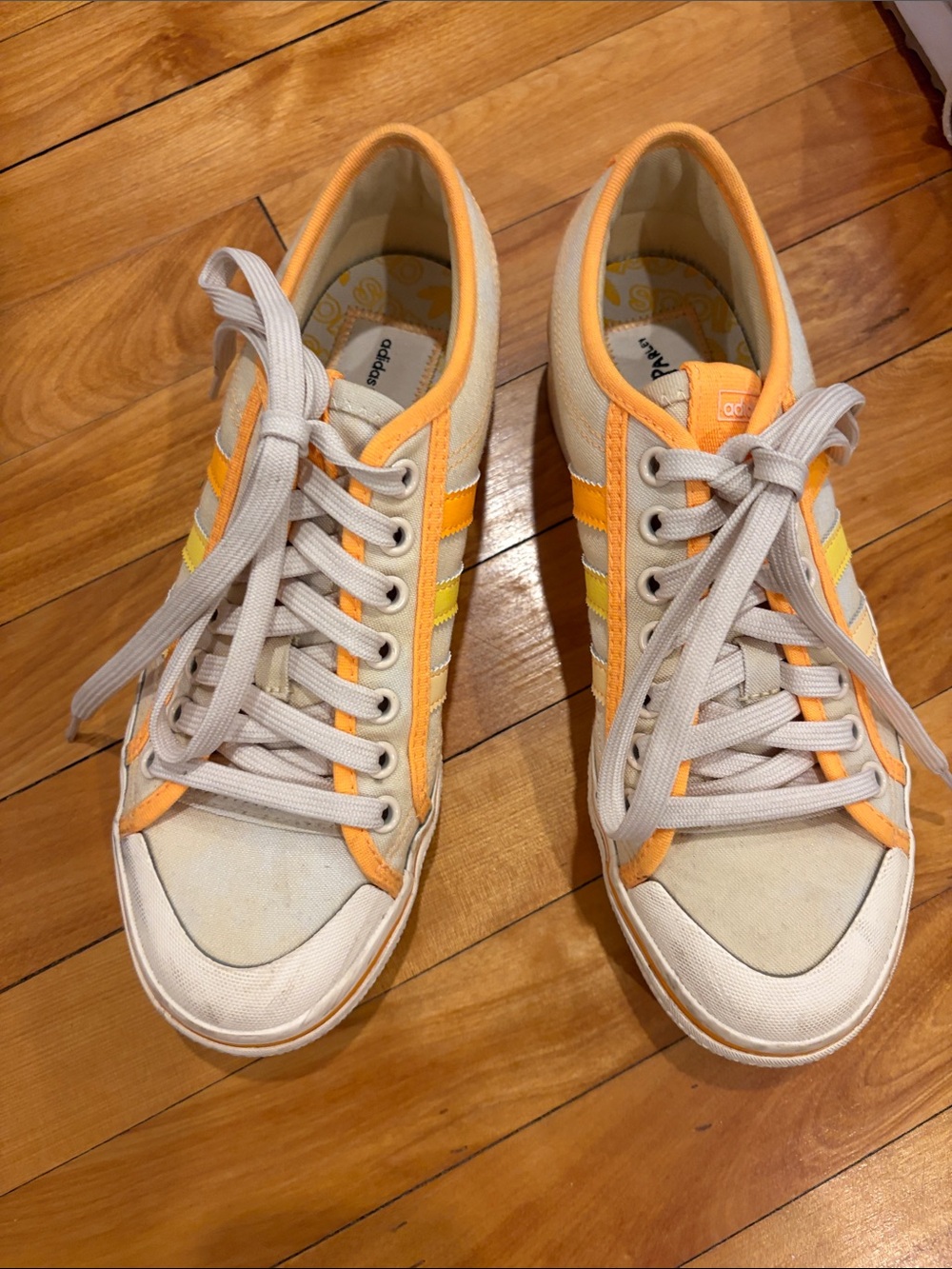 adidas Women's Cream, Orange & Yellow Low-Top Sneakers